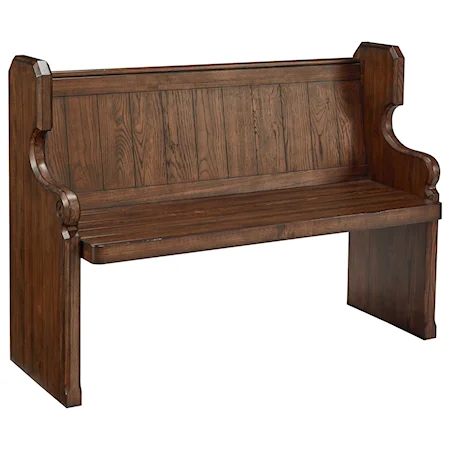 Pew Bench with Scrolled Arms